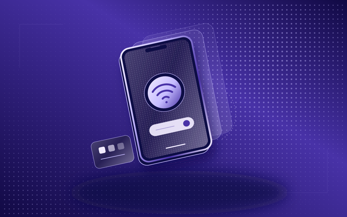 Смартфон и слои приложения в точечной графике
